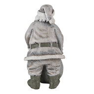 Clayre &amp; Eef   | Kerstdecoratie Beeld Kerstman Grijs, Wit 10x7x13 cm | 6PR4729