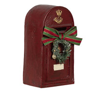 Clayre &amp; Eef   | Kerstdecoratie Beeld Brievenbus Rood 8x6x15 cm | 6PR4748