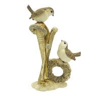 Clayre &amp; Eef   | Decoratie beeld Vogels Goudkleurig 11x5x18 cm | 6PR4864