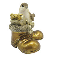 Clayre &amp; Eef   | Decoratie beeld Vogel Goudkleurig 10x7x9 cm | 6PR4865