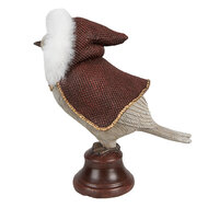 Clayre &amp; Eef   | Decoratie beeld Vogel Rood Grijs 12x7x14 cm | 6PR4944