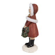 Clayre &amp; Eef   | Kerstdecoratie Beeld Kind Rood, Wit 6x6x13 cm | 6PR4948