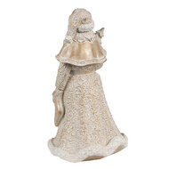 Clayre &amp; Eef   | Kerstdecoratie Beeld Kerstman Goudkleurig, Wit 8x8x15 cm | 6PR4963