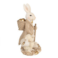 Clayre &amp; Eef   | Decoratie beeld Konijn Wit Bruin 11x8x15 cm | 6PR4992