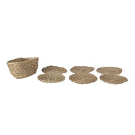 Clayre &amp; Eef   | Onderzetters voor Glazen set van 6 Bruin 15x8x7 / &oslash; 12 cm | 6RO0537