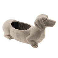 Clayre &amp; Eef   | Bloempot Binnen Grijs, Bruin 30x12x16 cm | 6TE0201