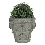 Clayre &amp; Eef   | Bloempot Binnen Grijs, Groen 17x17x16 cm | 6TE0333