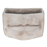 Clayre &amp; Eef   | Bloempot Binnen Mond Grijs 21x13x14 cm | 6TE0389S