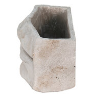 Clayre &amp; Eef   | Bloempot Binnen Mond Grijs 21x13x14 cm | 6TE0389S