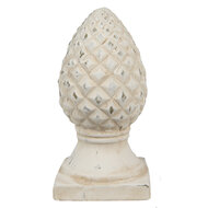 Clayre &amp; Eef   | Decoratie Beeld Dennenappel Beige &oslash; 14x28 cm | 6TE0397