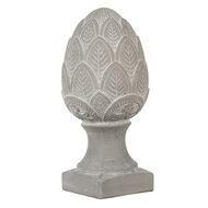 Clayre &amp; Eef   | Decoratie Beeld Dennenappel Grijs &oslash; 16x33 cm | 6TE0398L