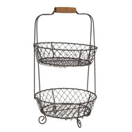 Clayre &amp; Eef   | Etag&egrave;re 2 laags Zwart &oslash; 24x36 cm | 6Y3768