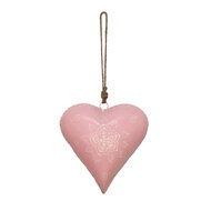 Clayre &amp; Eef   | Decoratie hanger Hart Roze 20x6x20 cm | 6Y4814L