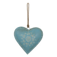 Clayre &amp; Eef   | Decoratie hanger Hart Blauw 20x1x20 cm | 6Y4815L