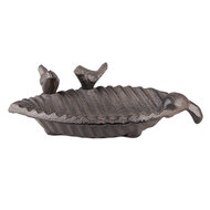 Clayre &amp; Eef   | Vogelbad Blad Bruin 19x10x5 cm | 6Y5286