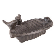 Clayre &amp; Eef   | Vogelbad Blad Bruin 19x10x5 cm | 6Y5286