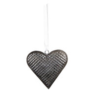 Clayre &amp; Eef   | Decoratie hanger hart Grijs 17x3x16 cm | 6Y5387L