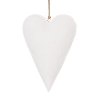 Clayre &amp; Eef   | Decoratie hanger hart Wit 15x2x10 cm | 6Y5566M