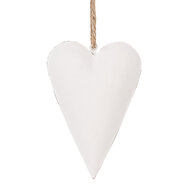 Clayre &amp; Eef   | Decoratie hanger hart Wit 11x2x8 cm | 6Y5566S