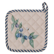 Clayre &amp; Eef   | Pannenlap Beige, Blauw 20x20 cm | BBF45