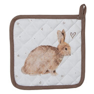 Clayre &amp; Eef   | Pannenlap Beige Bruin 20x20 cm | BSLC45