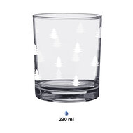 Clayre &amp; Eef   | Waterglas Transparant Wit &oslash; 7x9 cm / 230 ml | BWXGL0001