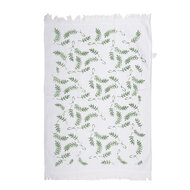 Clayre &amp; Eef   | Gastendoekje Wit Groen 40x66 cm | CT027