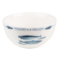 Clayre &amp; Eef   | Soepkom Wit Blauw &oslash; 14x7 cm / 500 ml | FIBPU