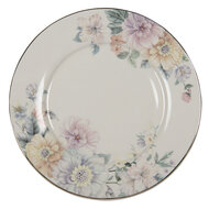 Clayre &amp; Eef   | Servies Dinerbord Beige, Roze &oslash; 26x2 cm | FLOFP