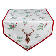 Clayre &amp; Eef   | Tafelloper Kerst Wit, Rood, Groen 50x160 cm | HCH65