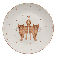 Clayre &amp; Eef   | Servies Dinerbord Wit Bruin &oslash; 20x2 cm | KCSDP