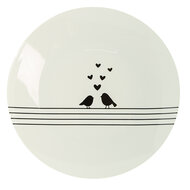 Clayre &amp; Eef   | Servies Dinerbord Wit, Zwart &oslash; 26x2 cm | LBSFP