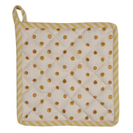 Clayre &amp; Eef   | Pannenlap Beige, Geel 20x20 cm | LEL45