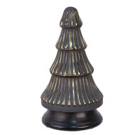 Clayre &amp; Eef   | Kerstdecoratie Kerstboom Goudkleurig Grijs &oslash; 14x25 cm | 65382