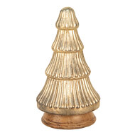 Clayre &amp; Eef   | Kerstdecoratie Kerstboom Goudkleurig &oslash; 13x25 cm | 65393