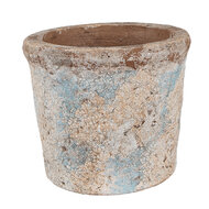 Clayre &amp; Eef   | Bloempot Binnen Beige Blauw &oslash; 15x13 cm | 6TE0519M