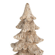 Clayre &amp; Eef   | Kerstdecoratie Kerstboom Bruin Wit 19x19x39 cm | 6PR4161