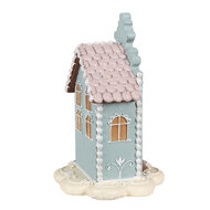 Clayre &amp; Eef   | Decoratie Huis Blauw 13x13x20 cm | 6PR4356