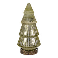 Clayre &amp; Eef   | Kerstdecoratie Beeld Kerstboom met LED Groen &oslash; 7x16 cm | 6GL4569GR