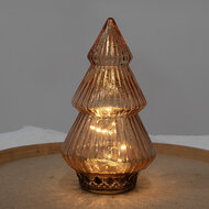 Clayre &amp; Eef   | Kerstdecoratie Kerstboom met LED Koperkleurig &oslash; 13x23 cm / 2xAAA | 6GL4573KO