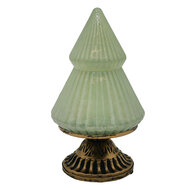 Clayre &amp; Eef   | Kerstdecoratie Beeld Kerstboom met LED Groen &oslash; 10x18 cm | 6GL4581