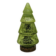 Clayre &amp; Eef   | Kerstdecoratie Beeld Kerstboom met LED Geel &oslash; 8x16 cm | 6GL4602