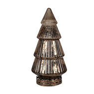 Clayre &amp; Eef   | Kerstdecoratie Kerstboom met LED Bruin &oslash; 8x16 cm | 6GL4603