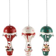 Dekoratief | Springveer ballon m/santa/sneeuwman/rudolf, 8x8x18cm, set van 3 stuks | A245386