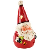 Dekoratief | Santa m/cadeautje, dolomiet, LED, 7x6x13cm | A245751