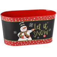 Dekoratief | Bakje ovaal &#039;Let It Snow&#039;, metaal, 23x12x12cm | A245774