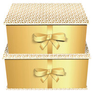 Dekoratief | Set 2 dozen m/strik &#039;Mini Hearts Gold&#039;, 20x15x9cm | A245998