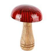 Dekoratief | Paddenstoel &#039;Ruby Red&#039;, hout/enamel, 10x10x14cm | A248108