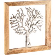 Dekoratief | Wanddeco frame &#039;Tree of Life&#039;, zilver, hout/aluminium, 21x6x27cm | A248118