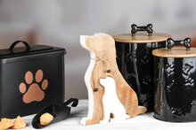 Dekoratief | Set 2 bewaardozen &#039;Paw&#039;, zwart, metaal, 24x14x17cm | A248224